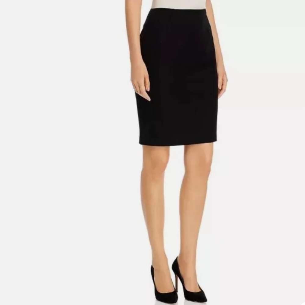 🆕 Tahari Black Straight Moxie Skirt Knee Length Soft Jersey Lined SZ 10 $178
